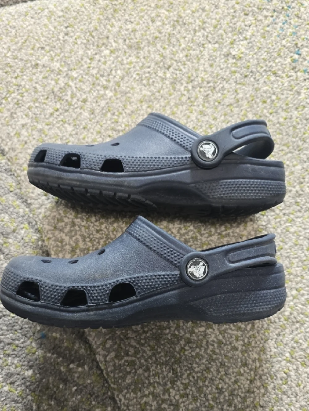 CROCS Kids' Navy Classic Clog Sandals Size 2 - Picture 4 of 9